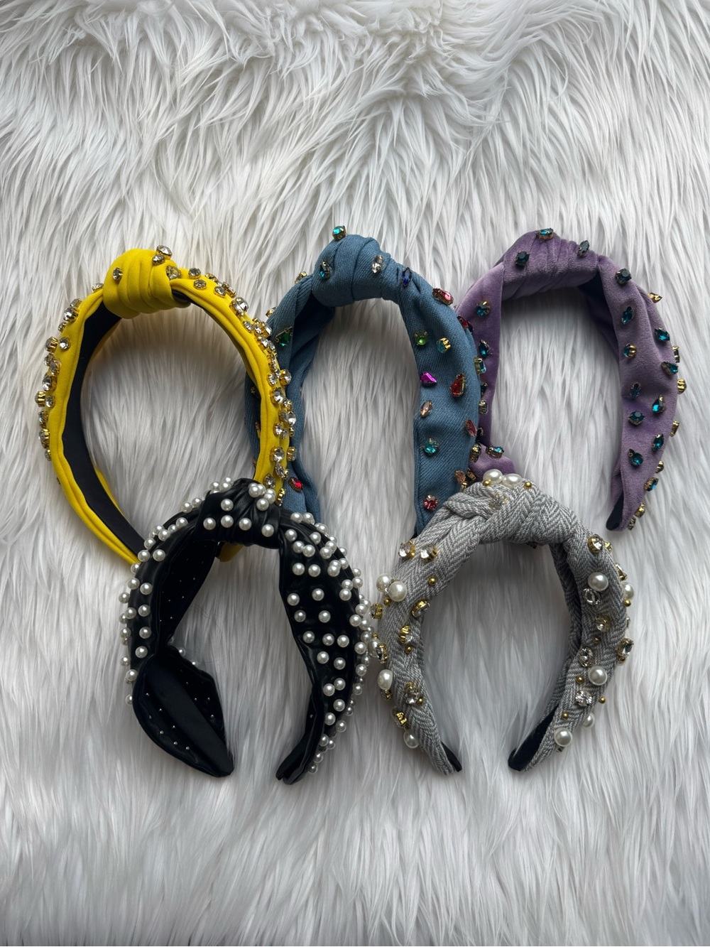 Rhinestone Embellished Knot Headbands